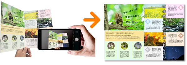 見開き文書をスキャンできる説明画像