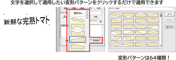 文字の変形